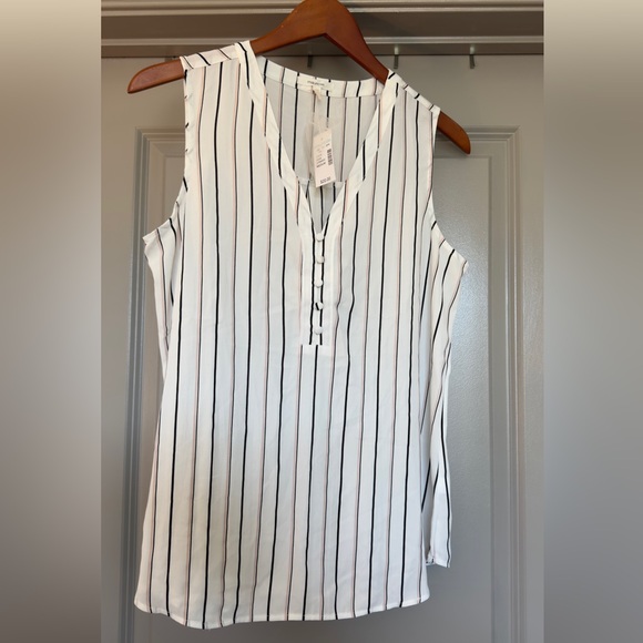 Stripe Print Button Front Tank Brand: Maurices - Picture 2 of 5